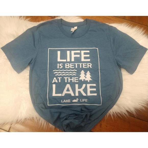 Like Is Better At The Lake Graphic Tee, Adult Medium Graphic Tee - Picture 1 of 1